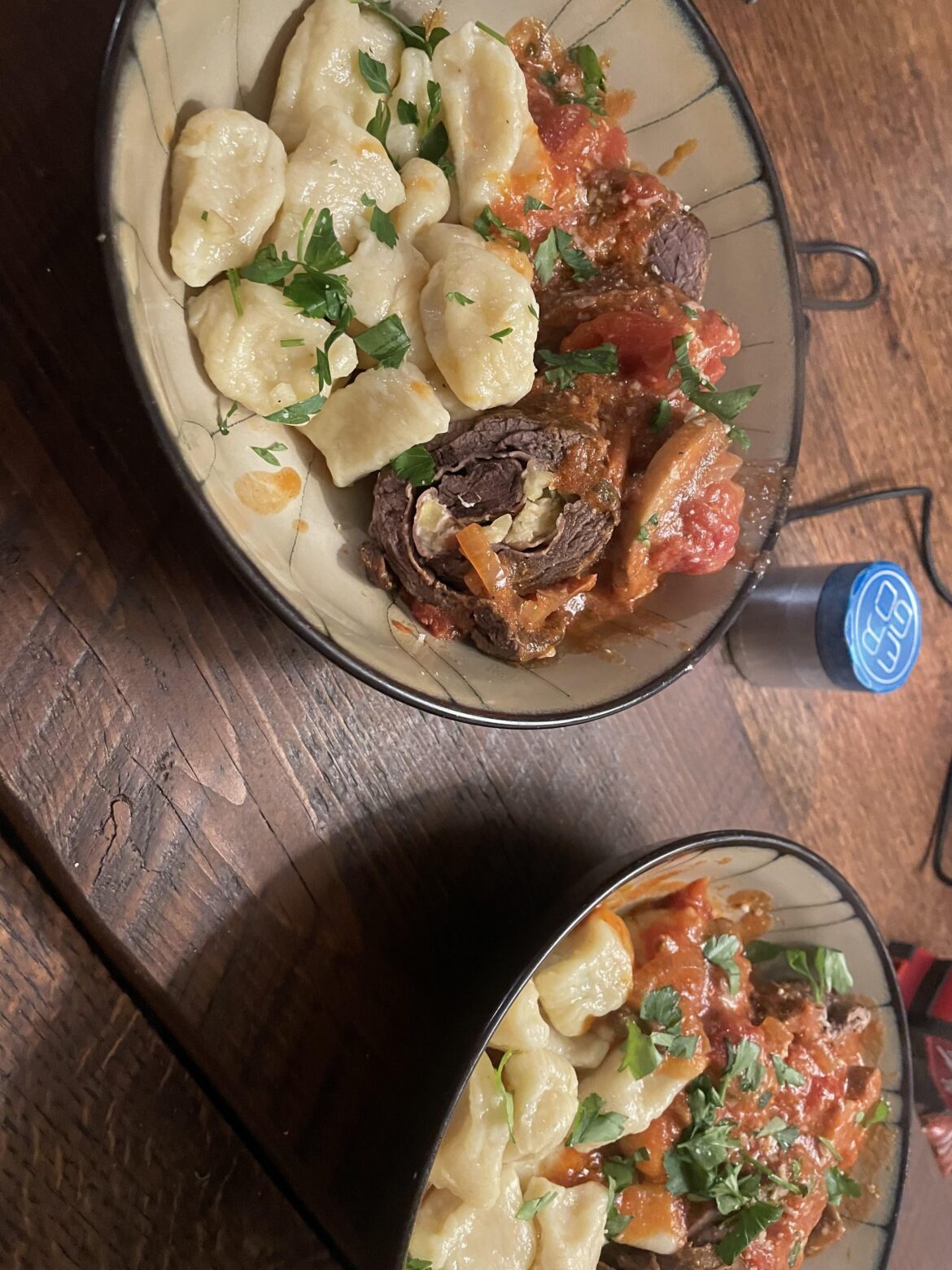 Venison braciole with ricotta gnocchi