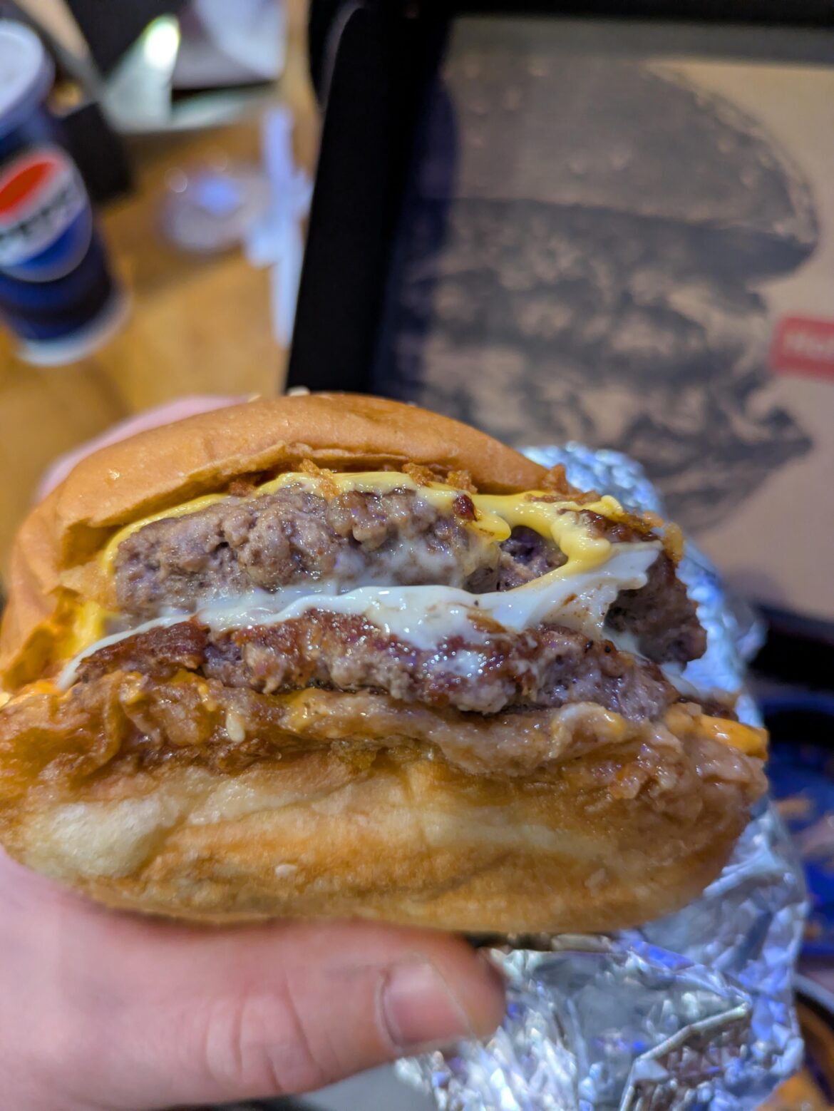 Greasy goodness. Great after a week of work.