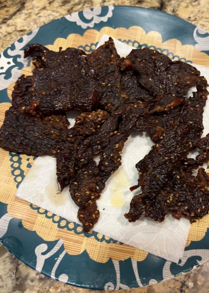 Homemade beef jerky