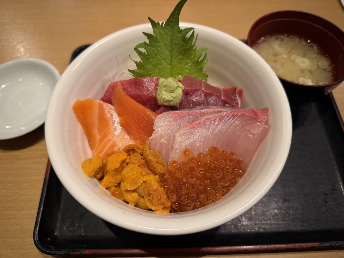 Donburi I had after a rough snowstorm drive in Aomori, Japan