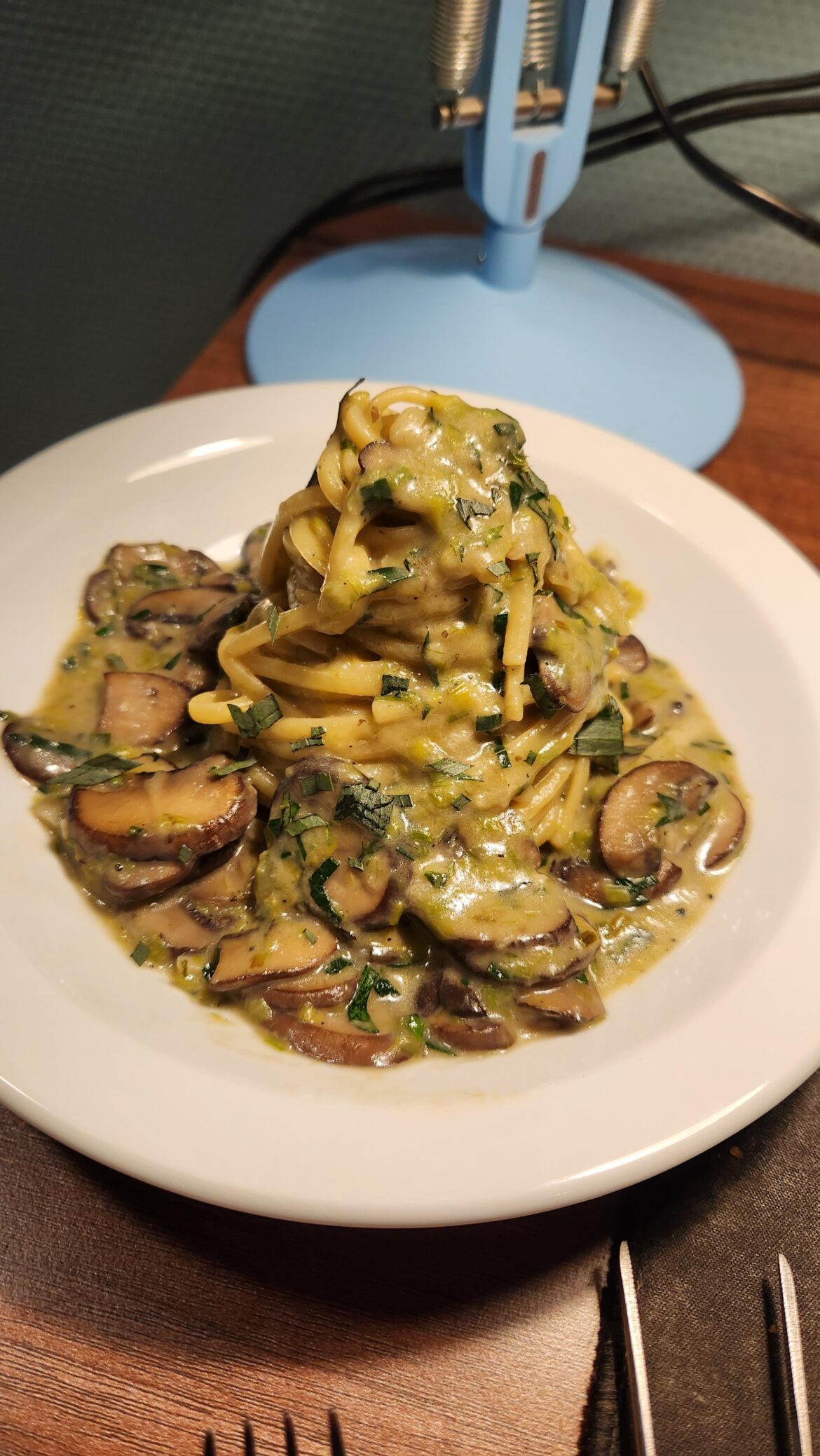 My take on Ramsay's mushroom & leek pasta with fresh tarragon