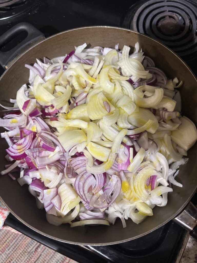 Carmelized 3 pounds of onions and toasted 2 bulbs of garlic for the guy im seeing