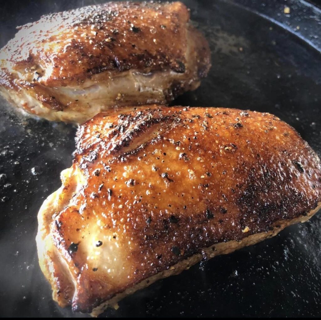 Pan-fried duck breast