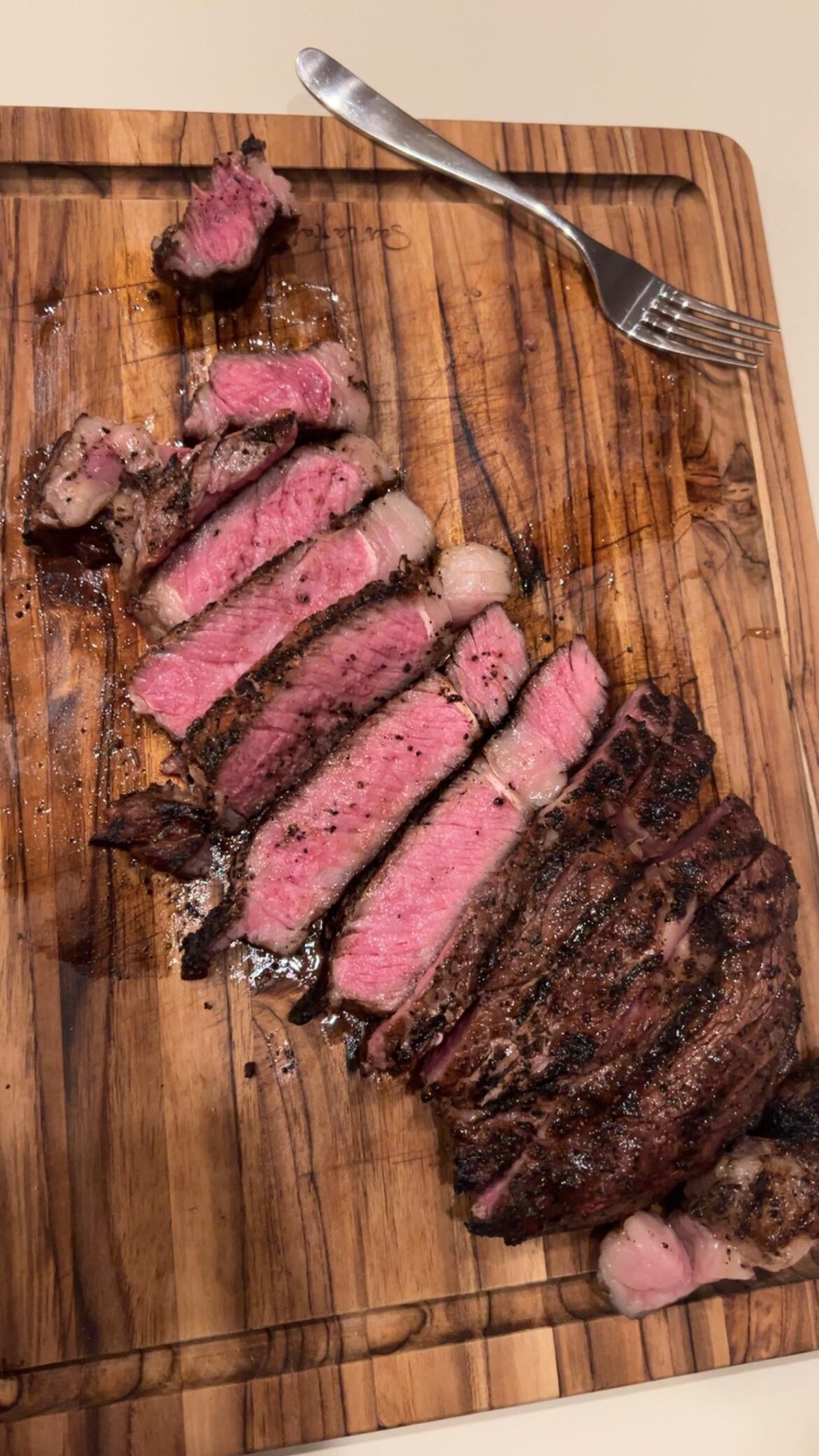 Ribeye over oak fire.