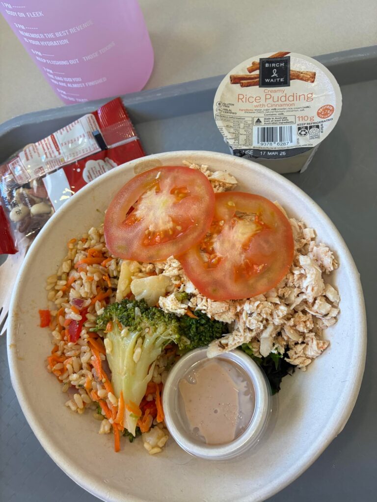 Didn’t have the dressing. “Cajun creole” rice salad.