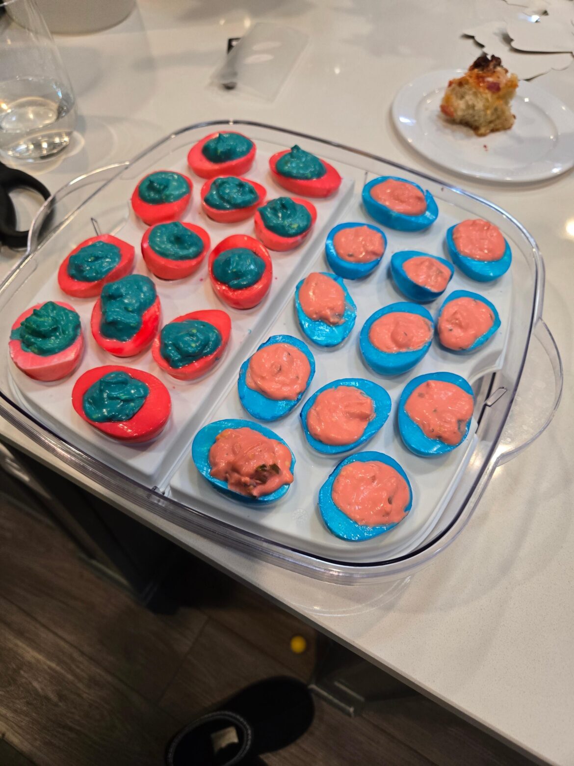I made deviled eggs for my brother's gender reveal party