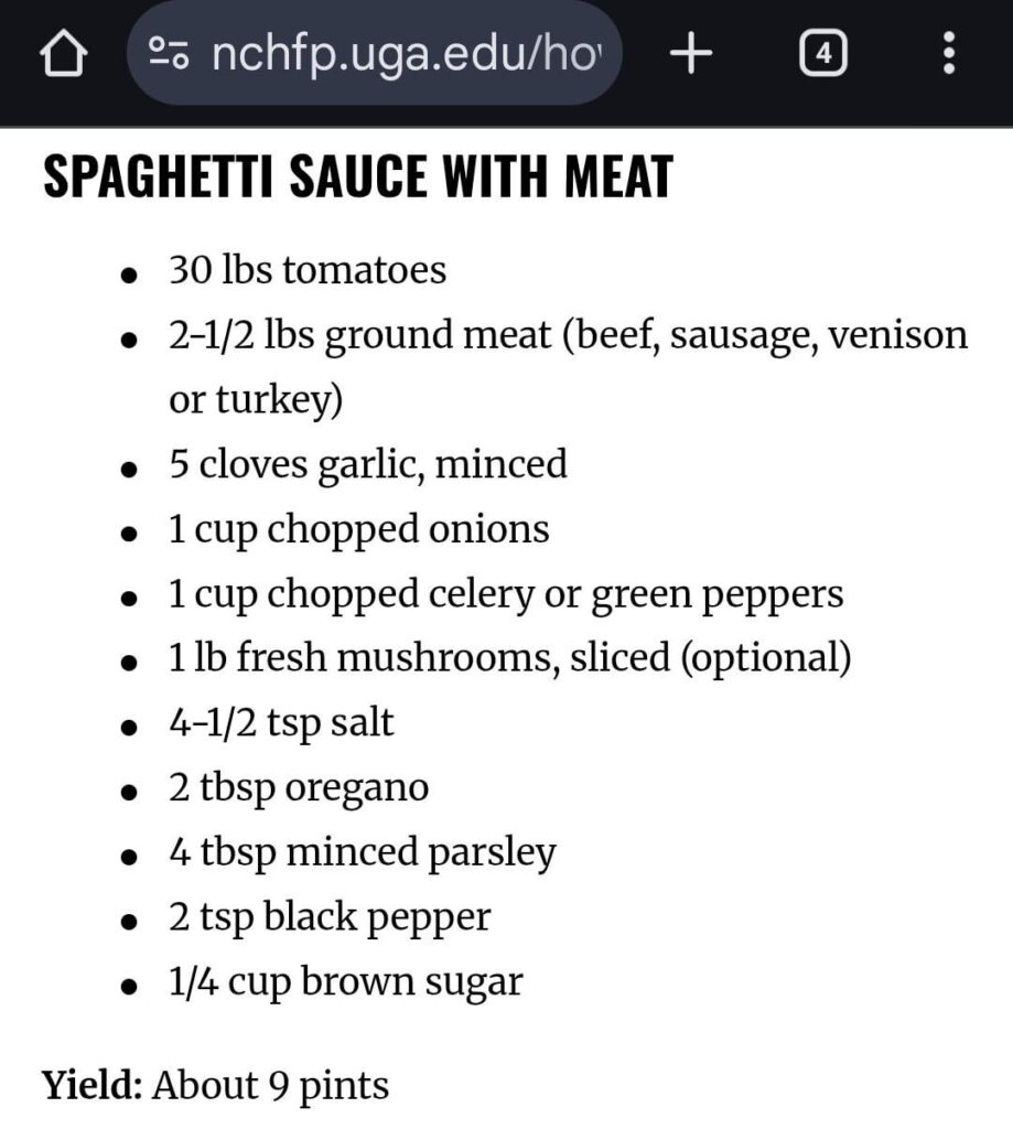 Canning speghetti sauce with tomatoes question.