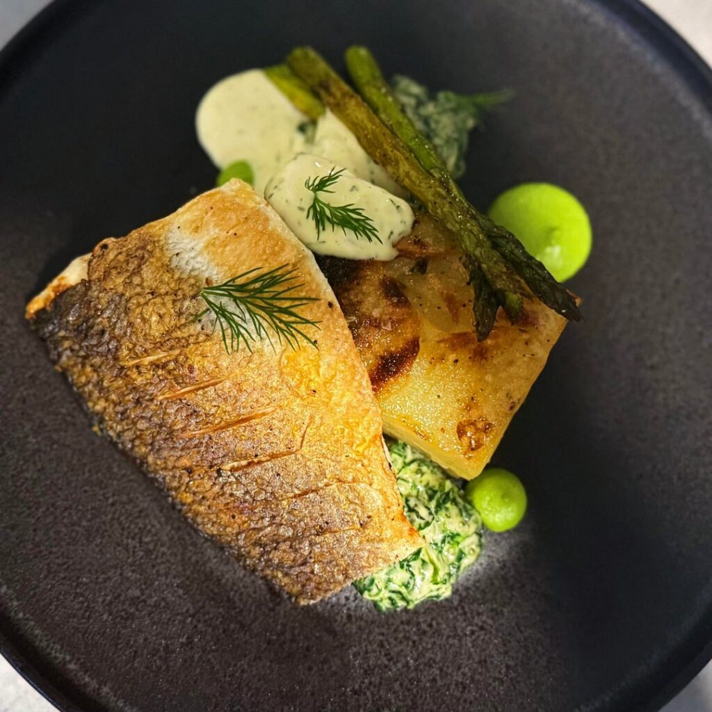 Sea bass dish I’m practicing for a valentines menu Sea bass dish I’m practicing for a valentines menu