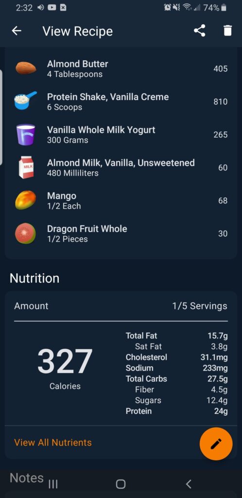 Thoughts on my snack smoothie?