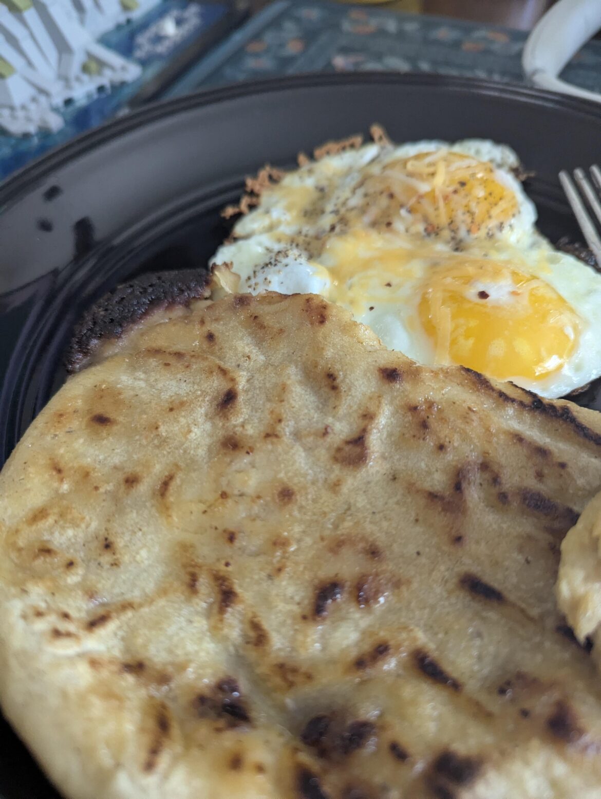 Egg + Leftover Pupusa = Glory