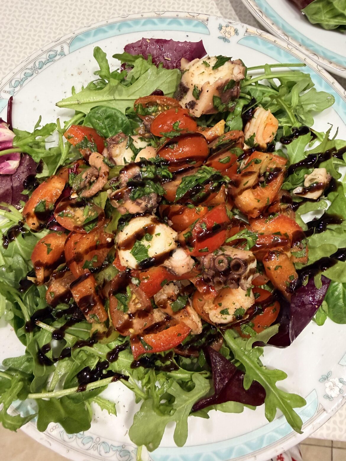 Octopus and shrimp salad