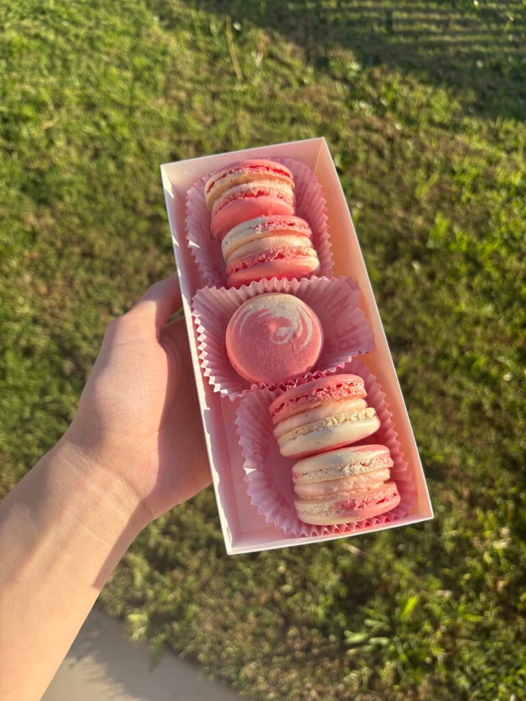 My valentines macarons! strawberries and cream
