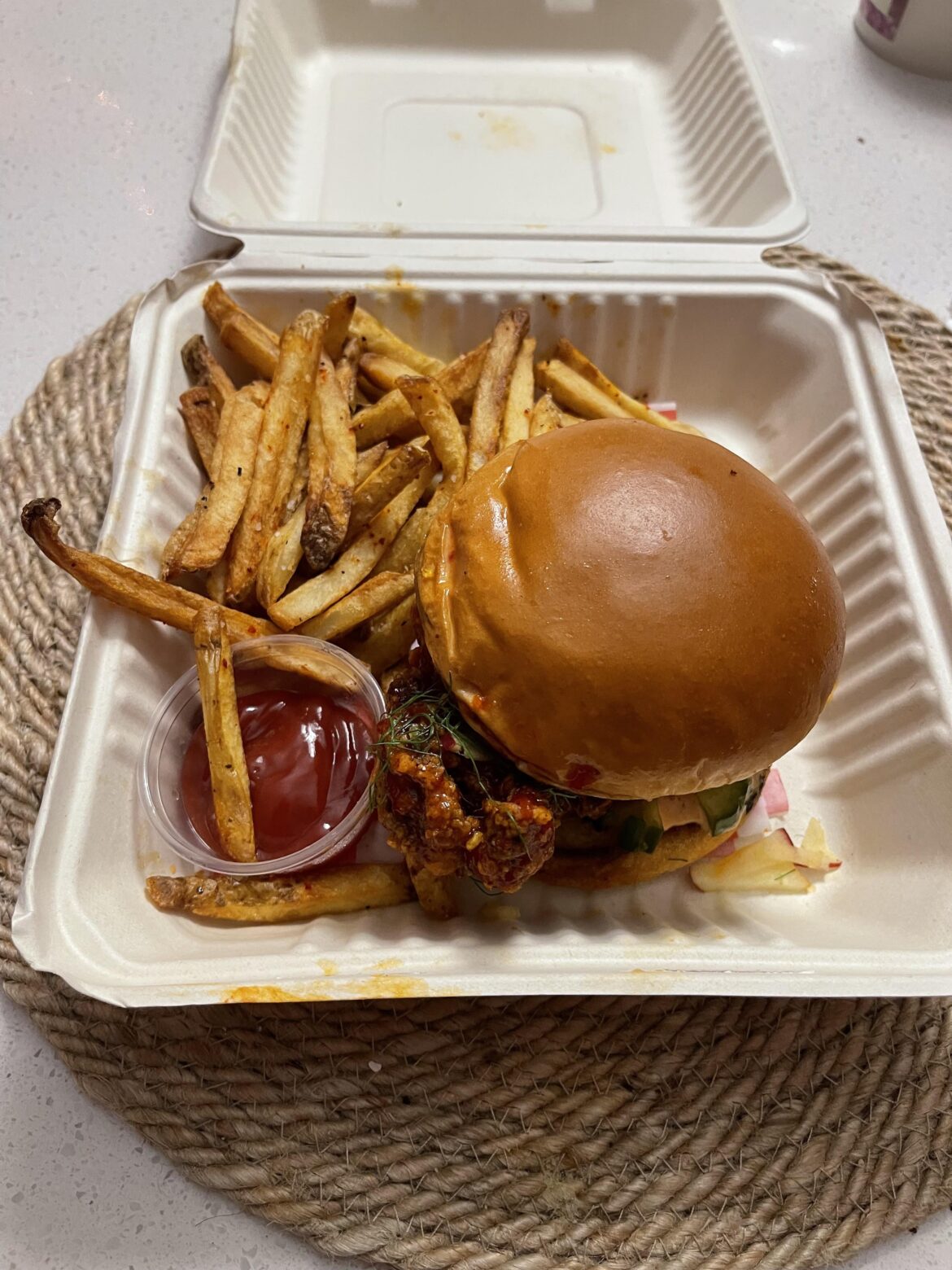 Fried chicken sandwich from Soul Seoul Sol