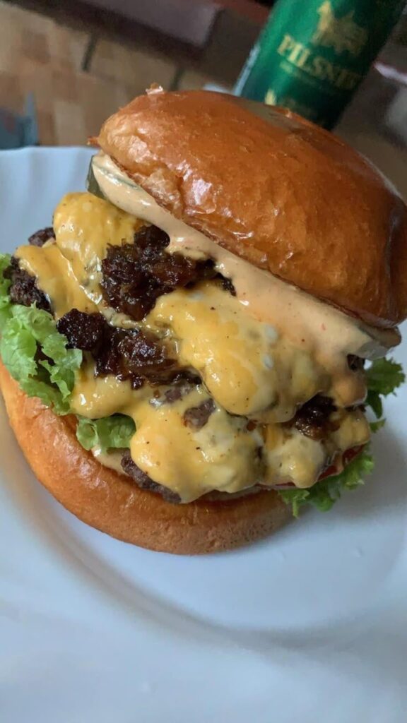 Homemade double burger