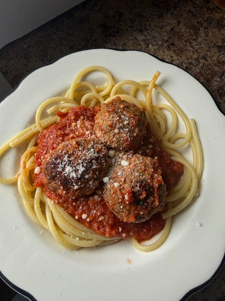 tonight’s dinner. Snow day 🤍