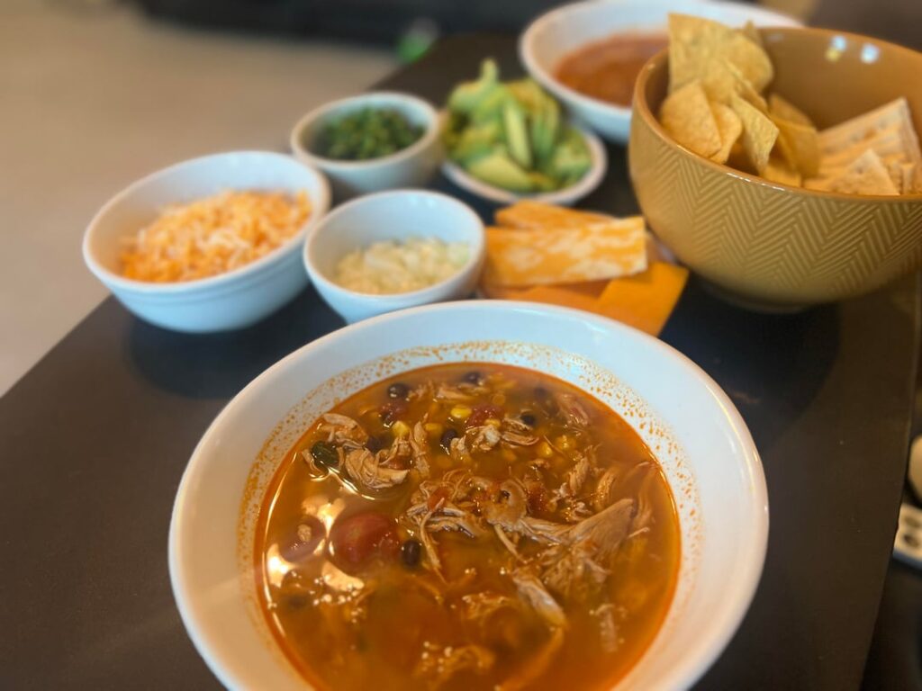 Tortilla soup with all the fixings