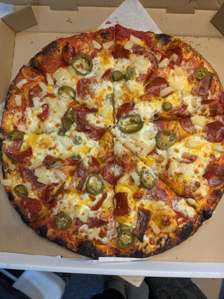 Spicy Hawaiian pizza