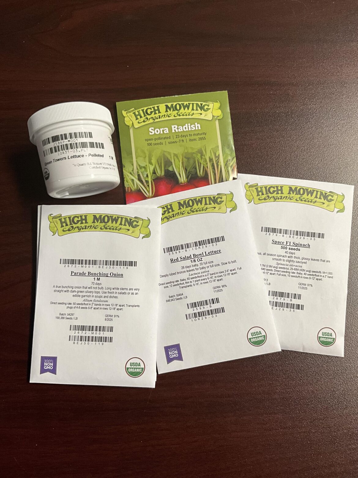 Vegetable seeds arrived in the mail…