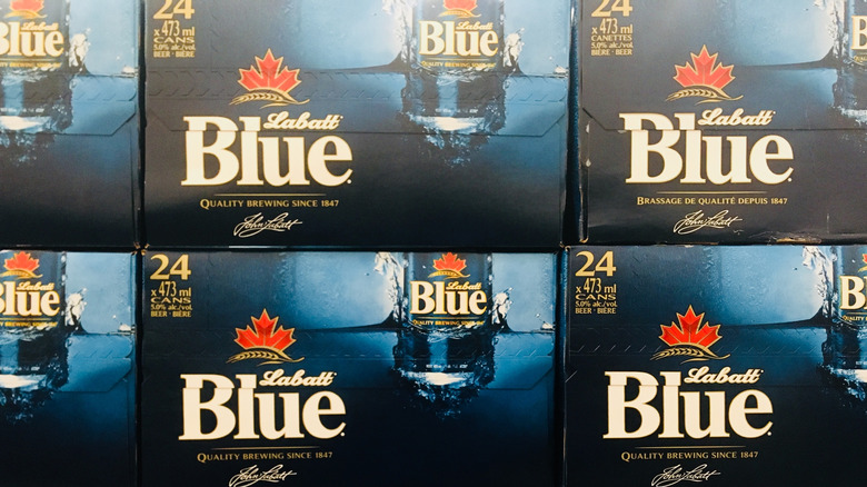 Cases of Labatt Blue beer