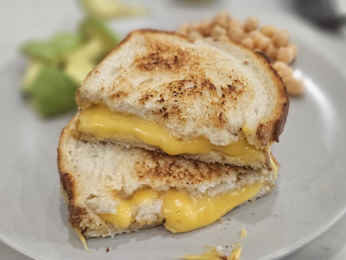 Snow Day lunch for my son...Classic American on Sourdough but...