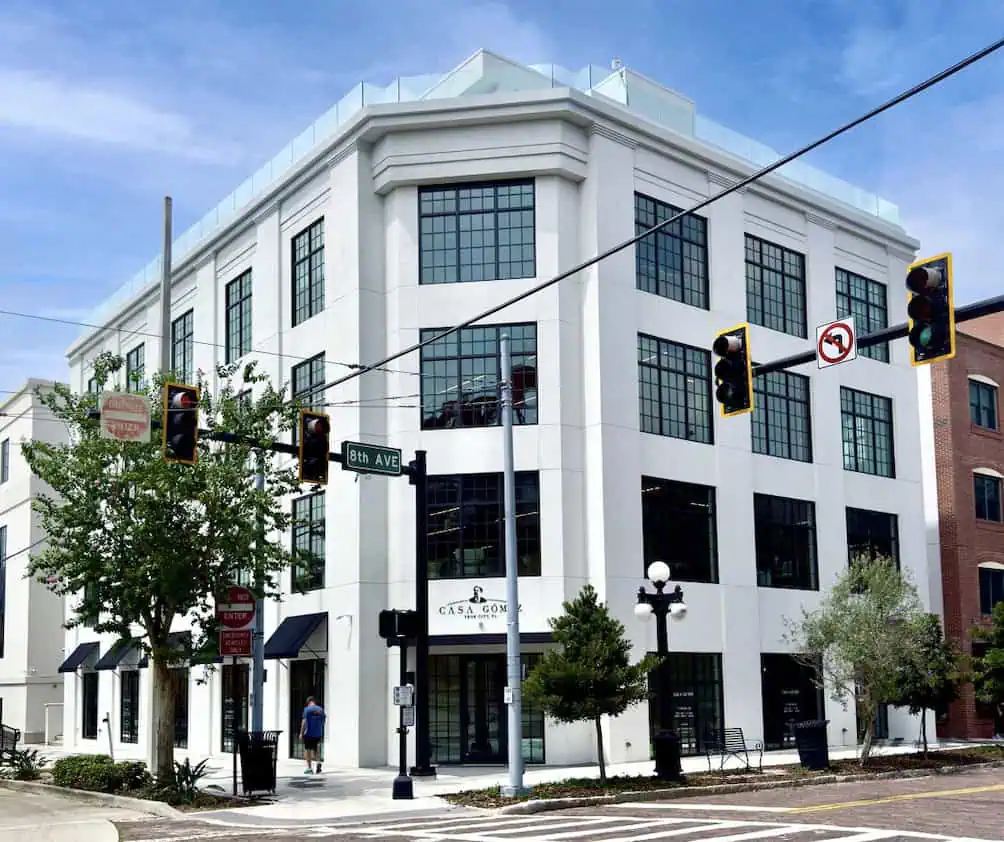 The exterior of a building