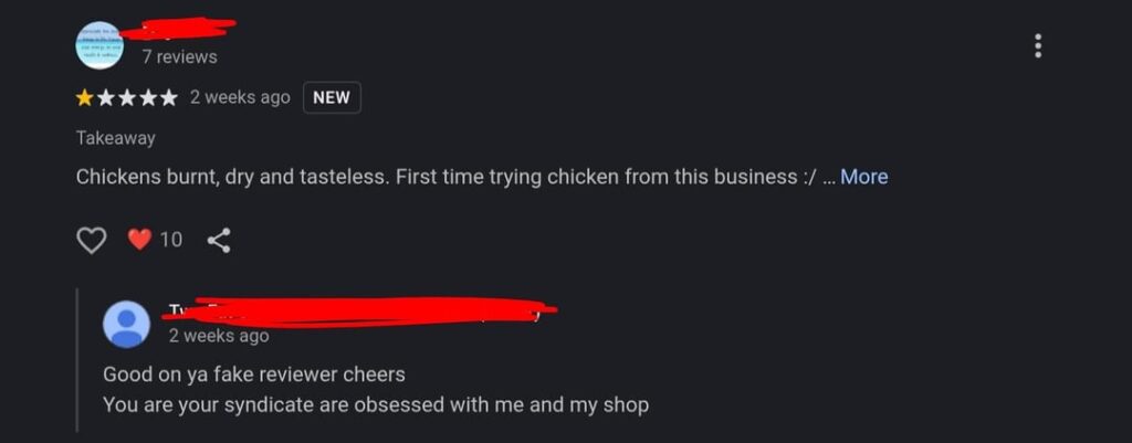 The reviews of this shithole nearby me.