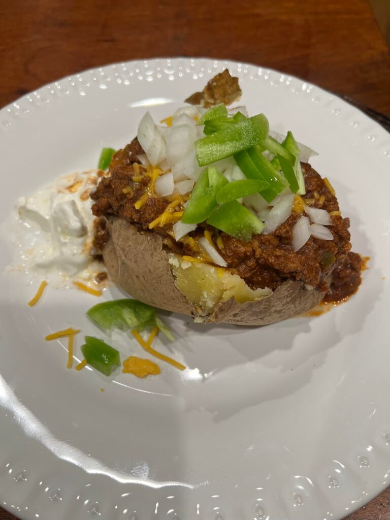 Chili on Baked Tater