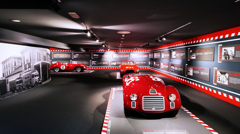 car displays at Ferrari Museum