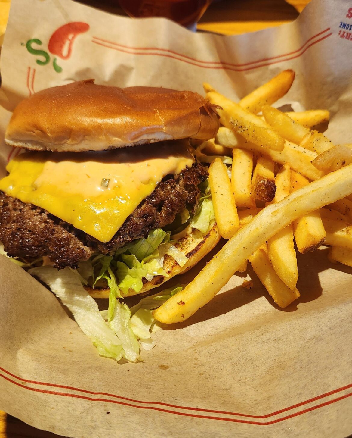 Cheeseburger and fries