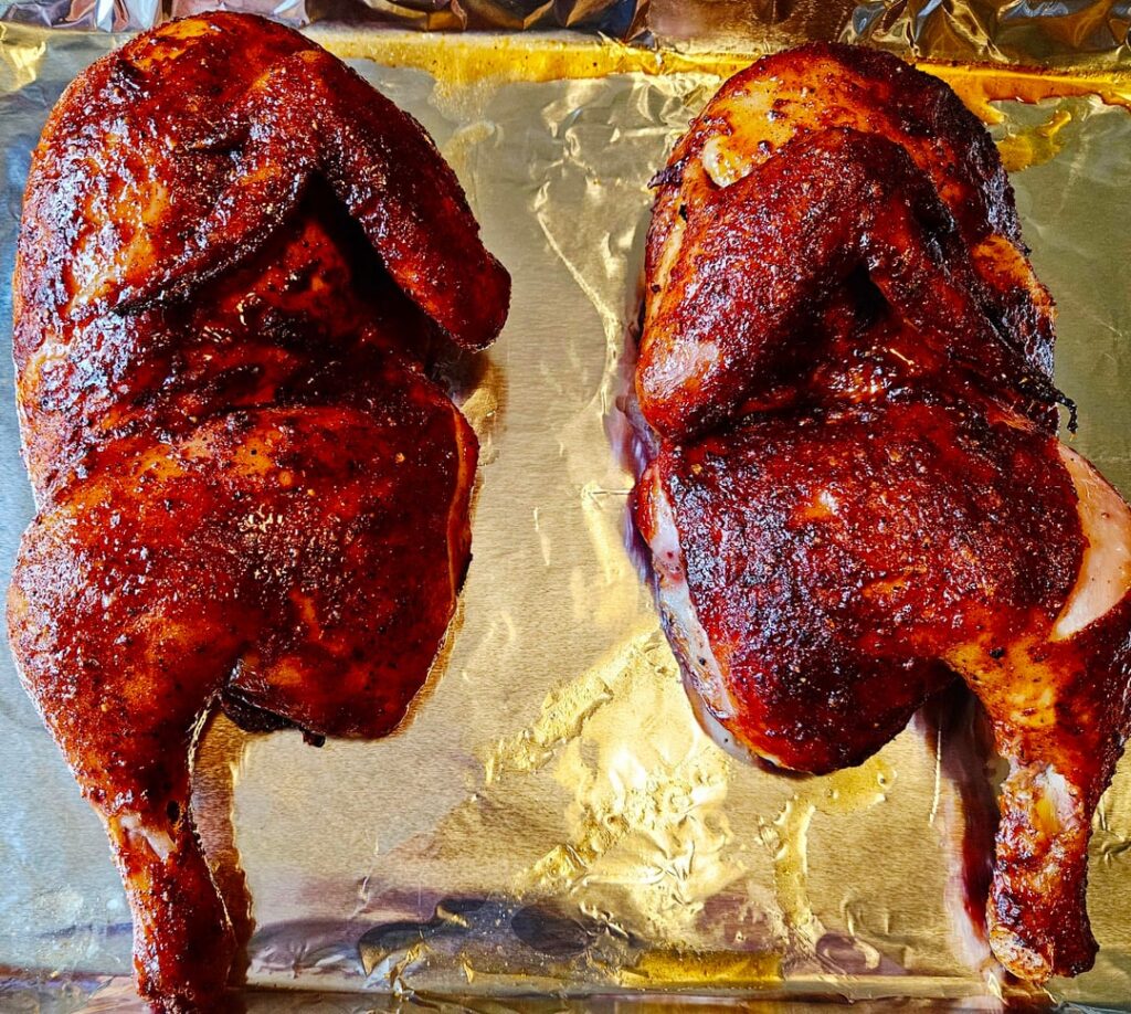 Smoked BBQ Half Chickens