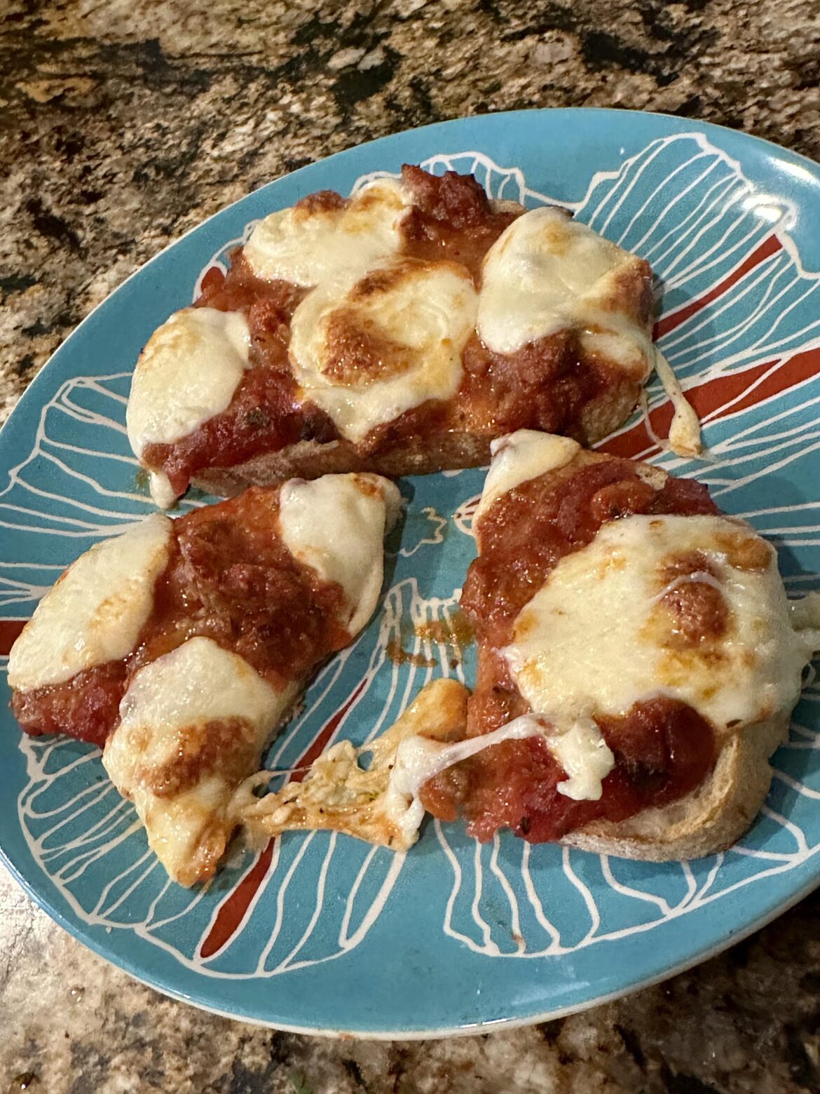 Rustic Garlic Butter Toasted Bread with Meat Sauce and Mozzarella Pearls