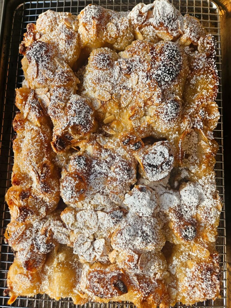 The fluffiest focaccia ever, two ways: almond croissant and garlic herb butter