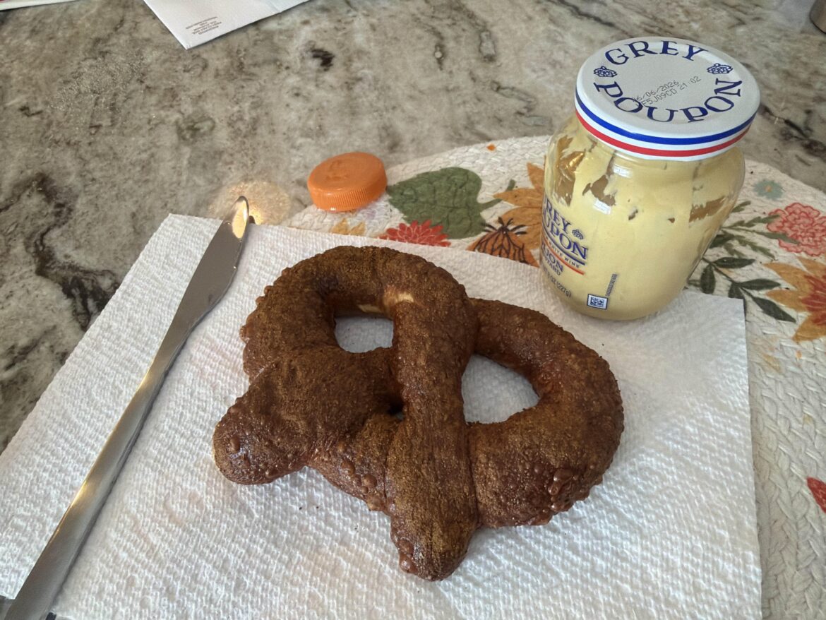Reheated my home made old bay pretzel and left it in too long