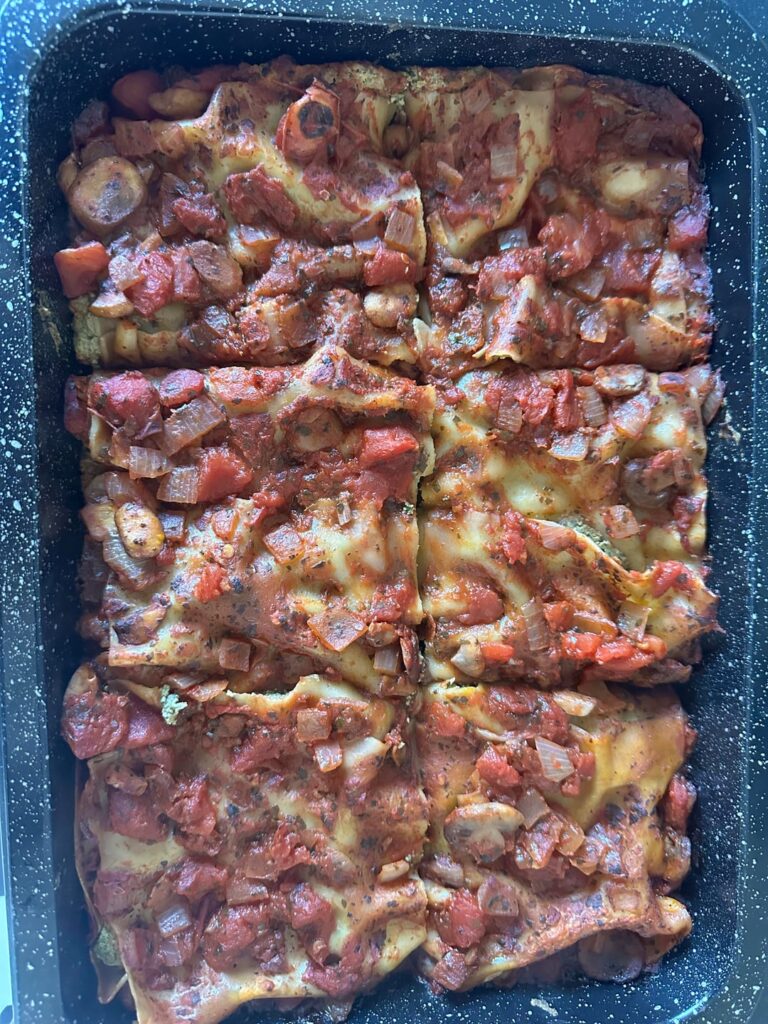 Vegetarian Lasagna- 500 calories per 1/4 pan