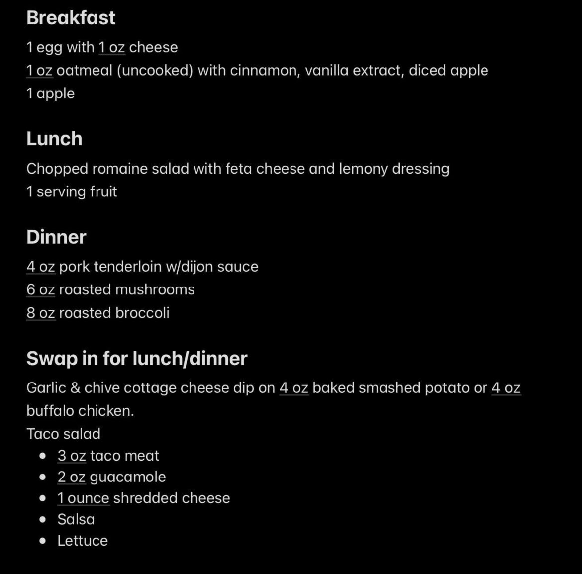 Sharing my meal plan for the week.