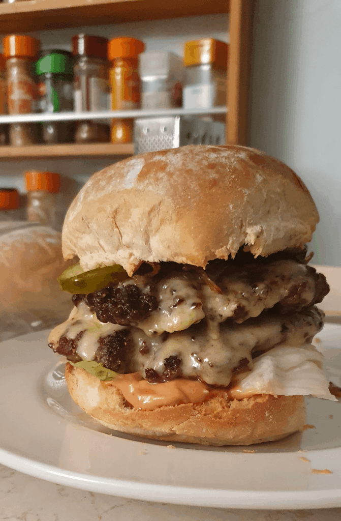 Homemade Double Cheeseburger