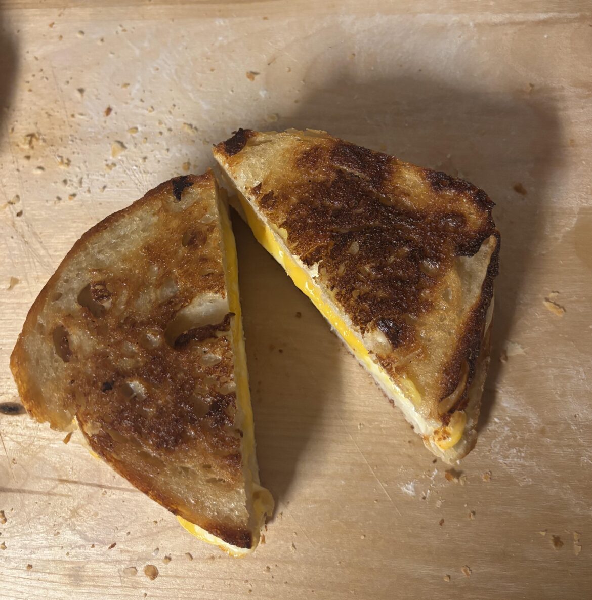 american and muenster on homemade sourdough