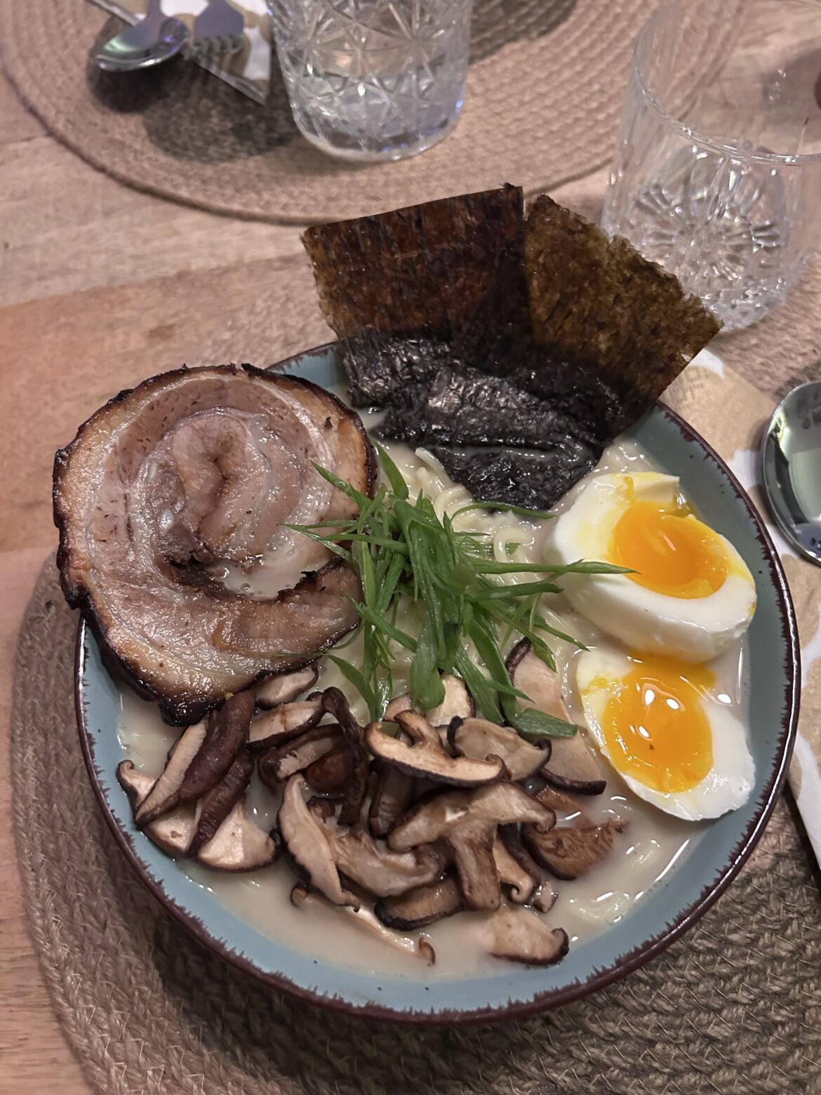 My first time making Tonkotsu Ramen at home