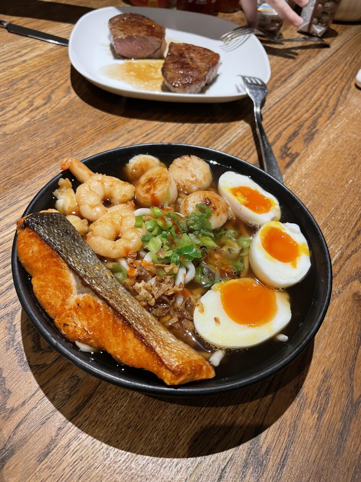 Diner last night- Ramen and steak for a dessert