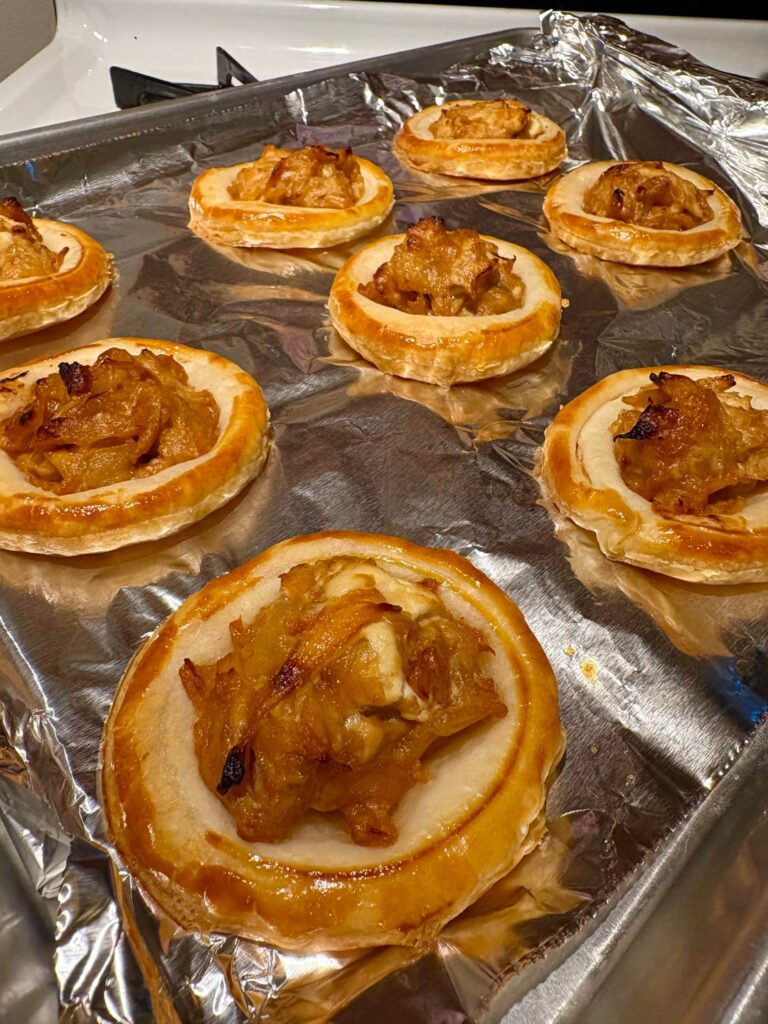 Caramelized onion and goat cheese tarts