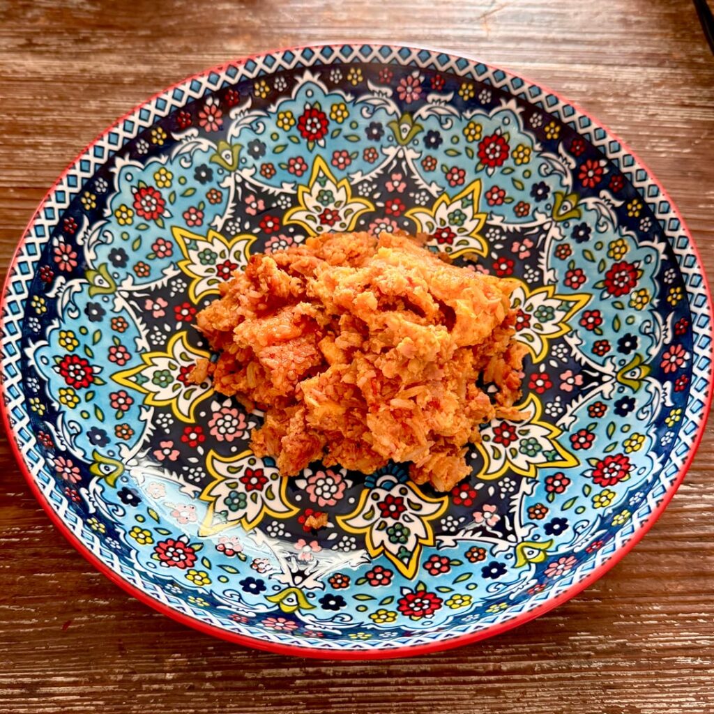 Harissa Scrapple with Eggs