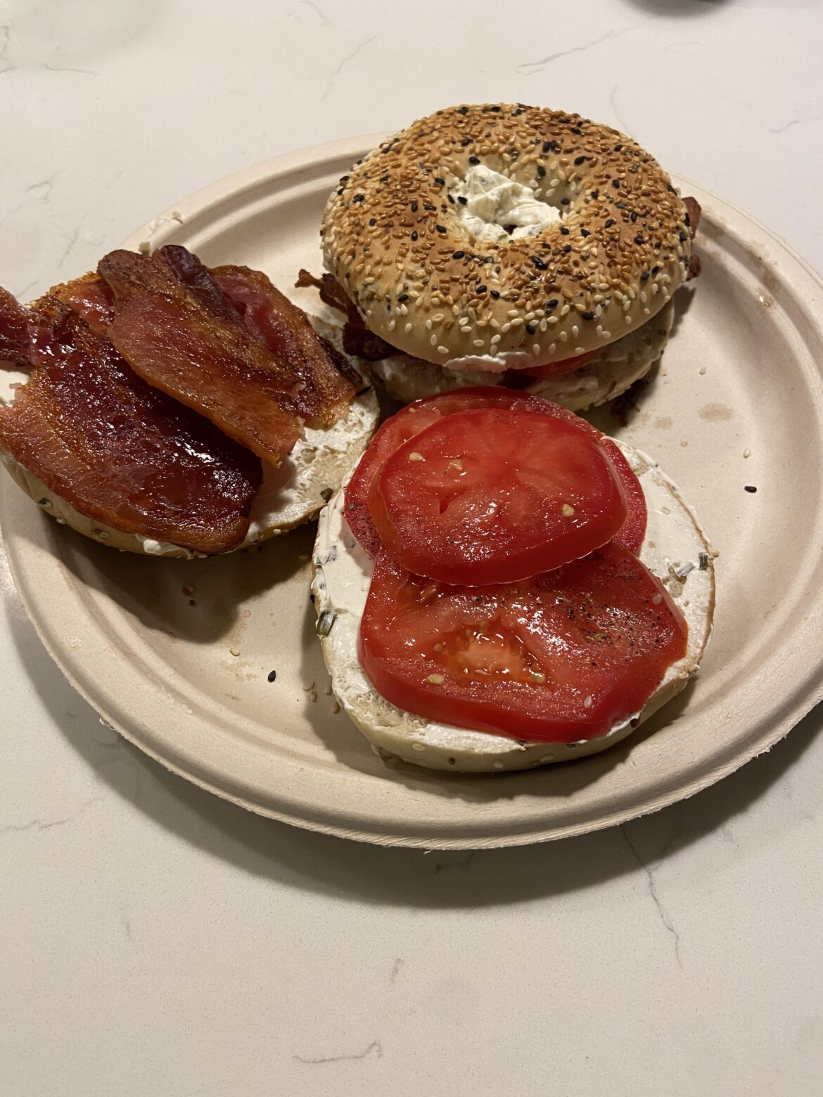 First time making a bagel sammich