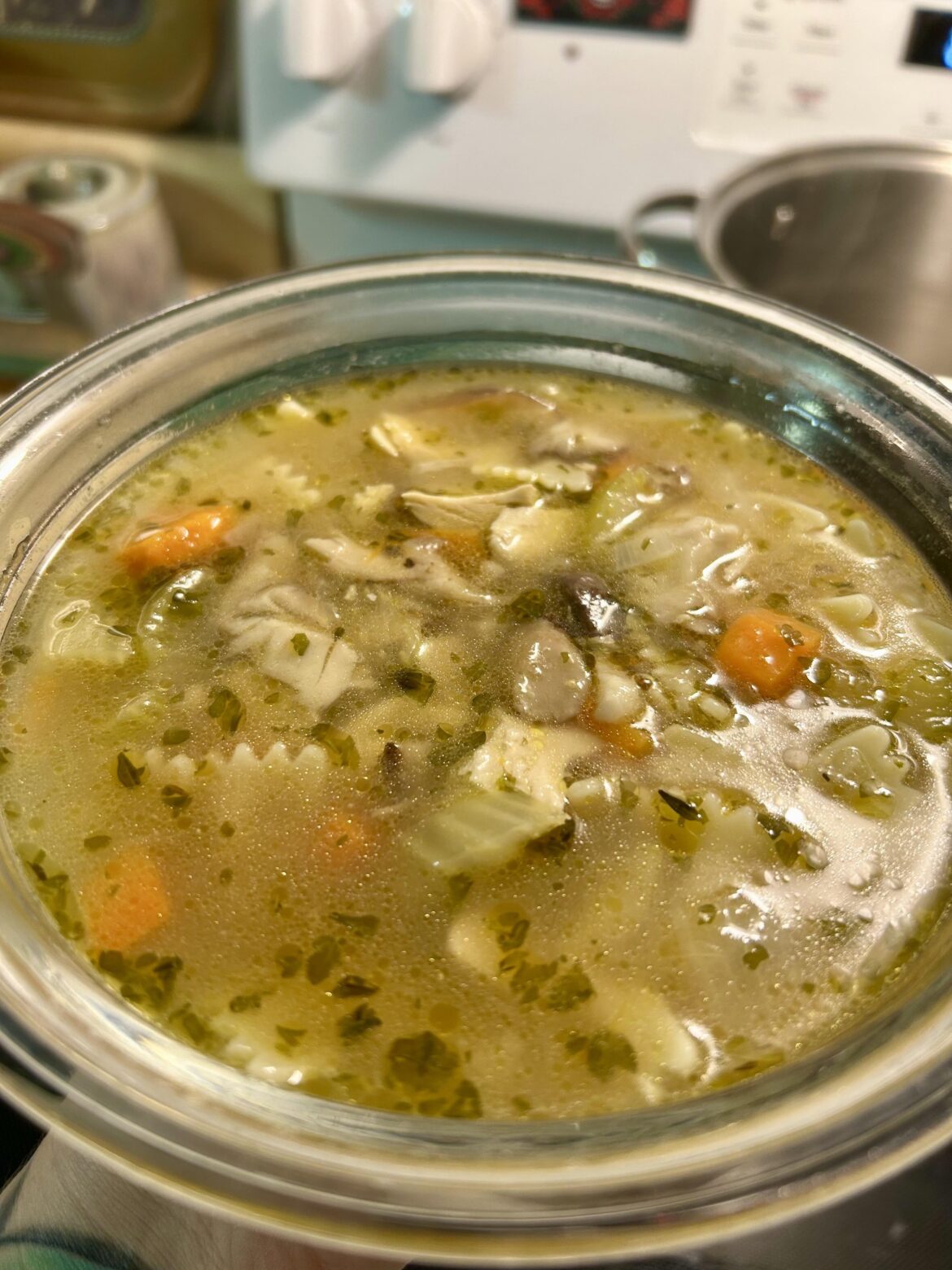 Chick-un noodle soup because I’m sick. 🥲 Chick-un noodle soup because I’m sick. 🥲