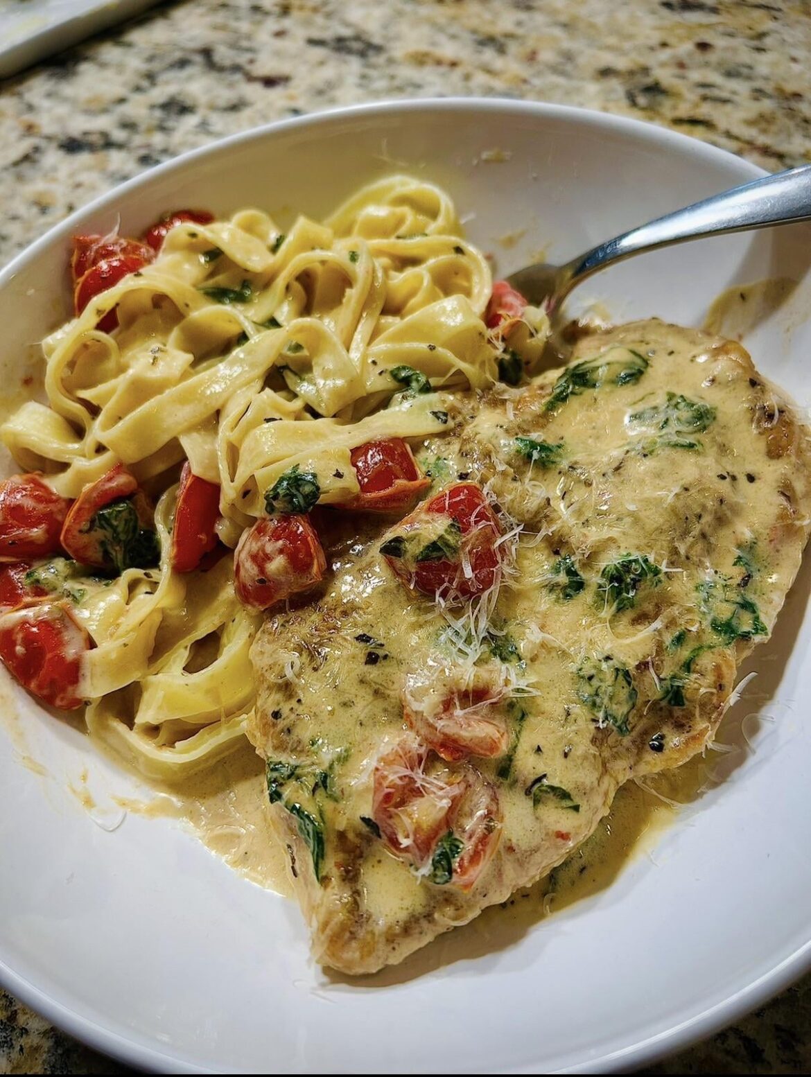 Tuscan Chicken and Fettuccine