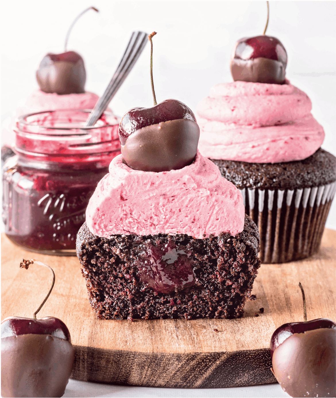 Dark Chocolate Cherry Cupcakes