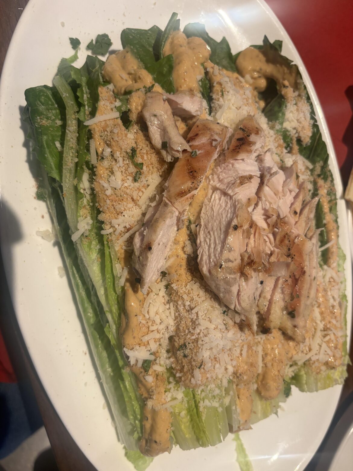 At Gordon Ramsey Burger Las Vegas. Ceasar Salad. It was annoying to eat.