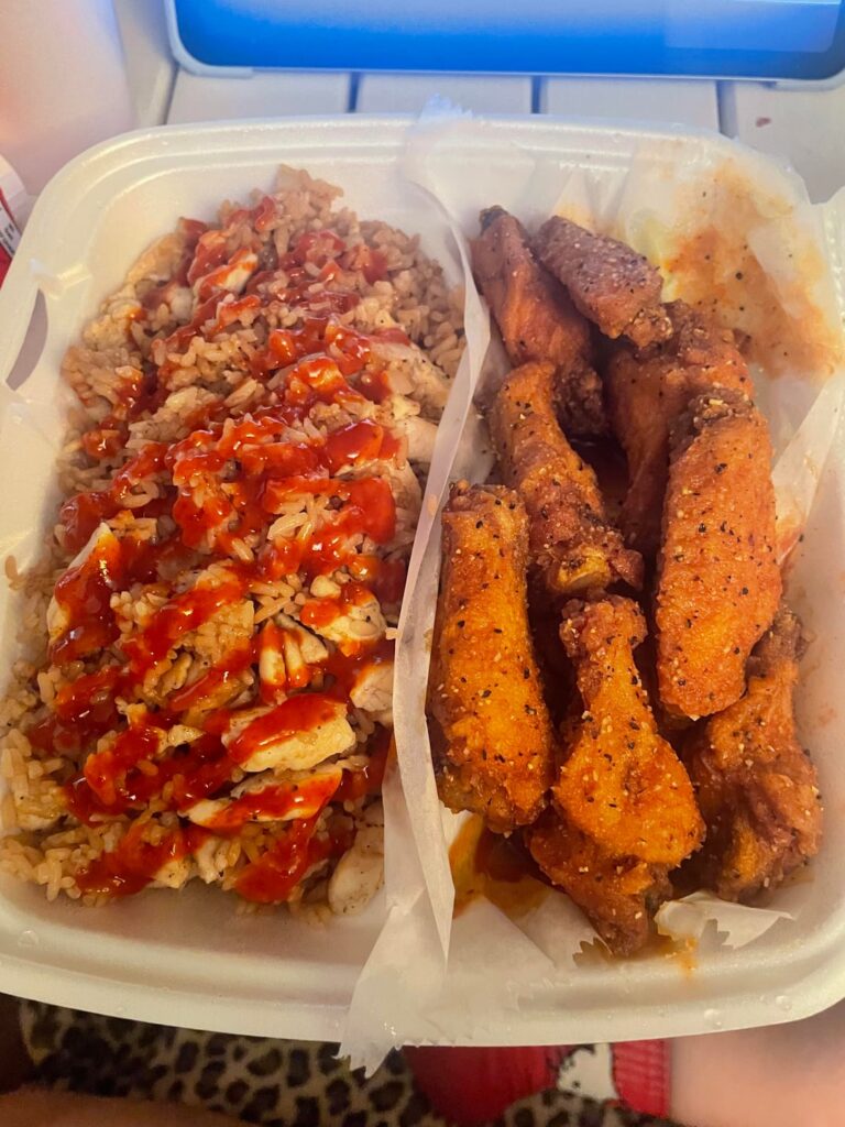hot wings with fried rice!