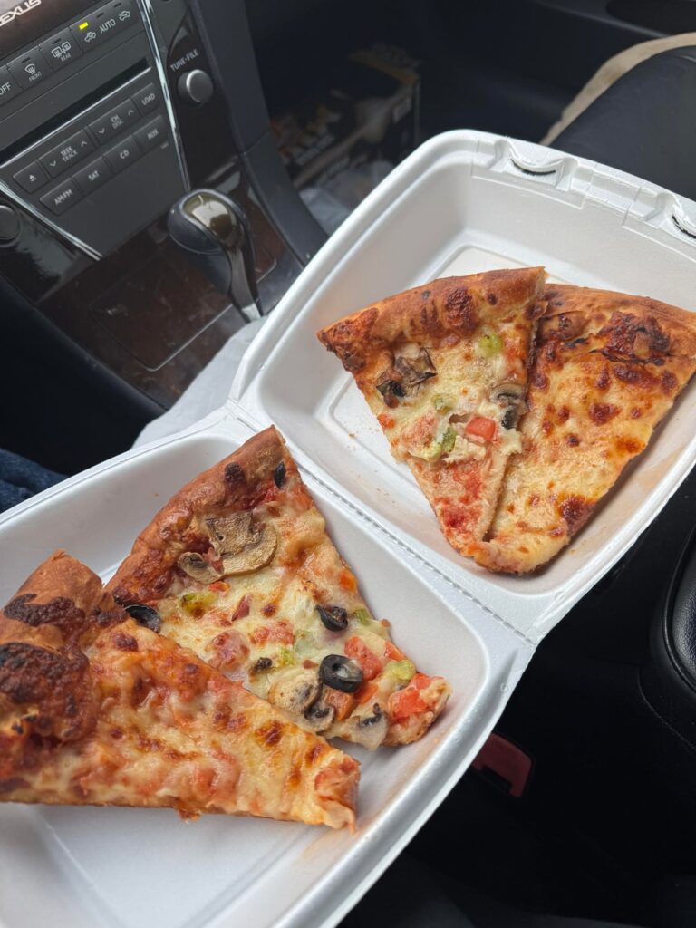 Cals in the amount of pizza I ate?