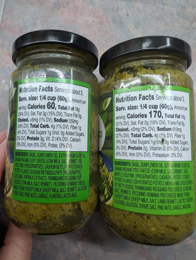 Great Value Basil Pesto recipe change