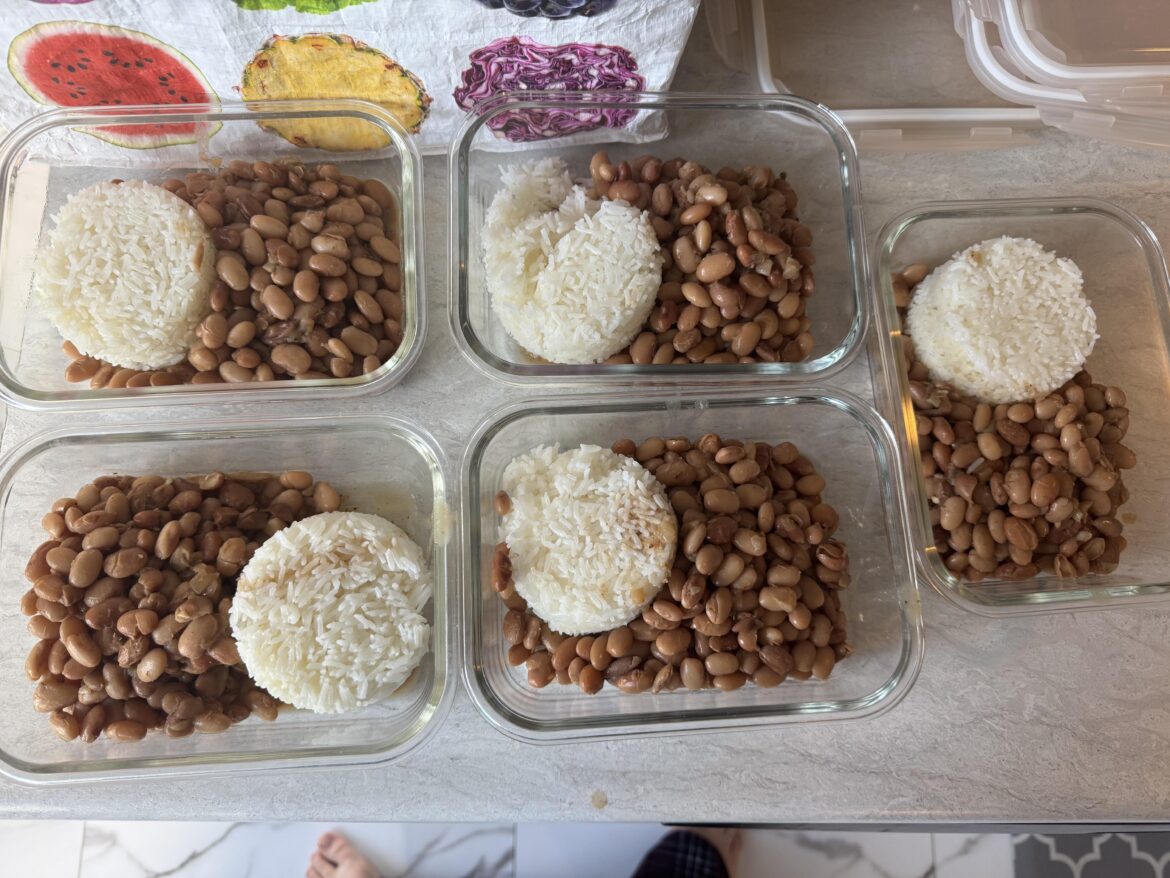 Arguably the cheapest meal prep ever: rice and beans